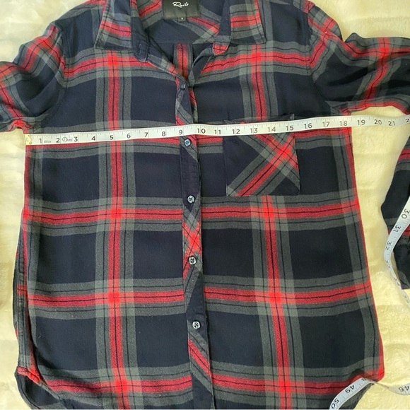 Rails Hunter Plaid Button Up Long Sleeve Shirt In Navy Iron Currant Size S - Picture 7 of 12
